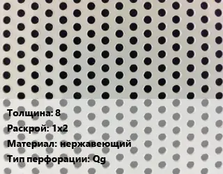 Лист перфорированный 8 1х2 нержавеющий Qg